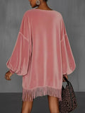 Velvet Fringe Hem Mini Dress - Your Second Look