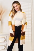Woven Right Color Block Dropped Shoulder Cardigan - Your Second Look