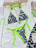 Zebra Print Halter Neck Bikini Set - Your Second Look