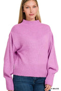 Zenana Balloon Sleeve Mock Neck Sweater - Your Second Look