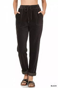 Zenana Corduroy Drawstring Cuffed Pants - Your Second Look