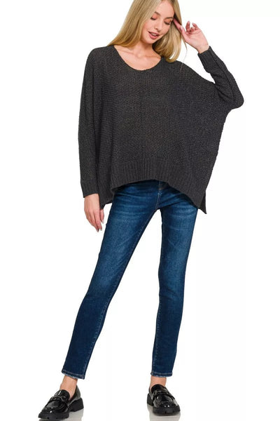 Zenana Dolman Sleeve V - Neck Sweater - Your Second Look
