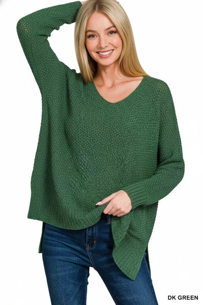 Zenana Dolman Sleeve V - Neck Sweater - Your Second Look