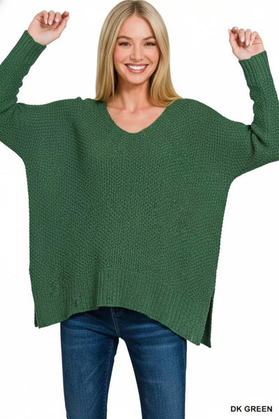 Zenana Dolman Sleeve V - Neck Sweater - Your Second Look