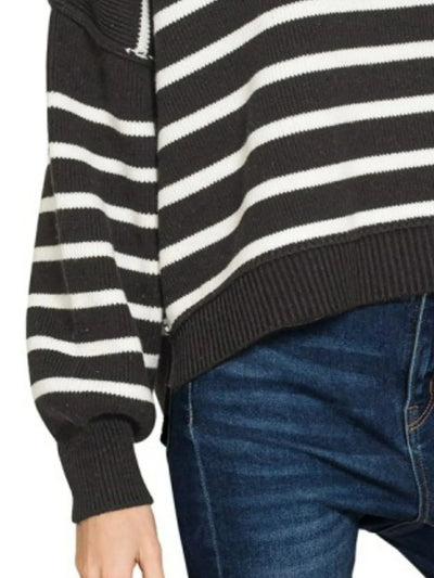 Zenana Exposed Seam Striped Oversized Sweater - Your Second Look