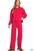 Zenana French Rib Pullover and Pants Set - Your Second Look