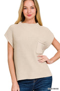 Zenana Mock Neck Short Sleeve Sweater - Your Second Look