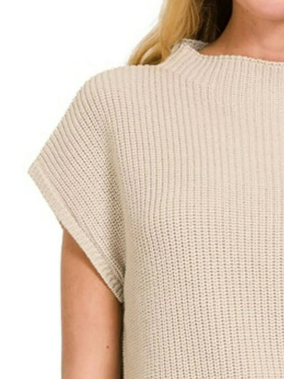 Zenana Mock Neck Short Sleeve Sweater - Your Second Look