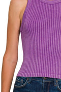 Zenana Ribbed Washed Seamless Tank Top - Your Second Look