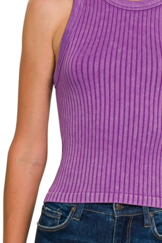 Zenana Ribbed Washed Seamless Tank Top - Your Second Look