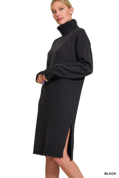 Zenana Turtle Neck Midi Sweater Dress - Your Second Look