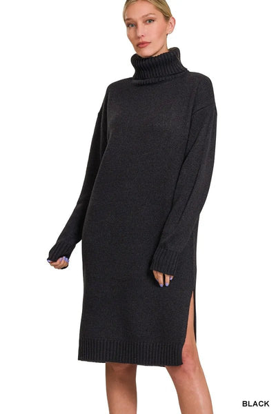 Zenana Turtle Neck Midi Sweater Dress - Your Second Look