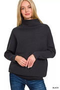 Zenana Viscose Dolman Sleeve Mock Neck Sweater - Your Second Look