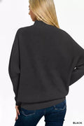 Zenana Viscose Dolman Sleeve Mock Neck Sweater - Your Second Look
