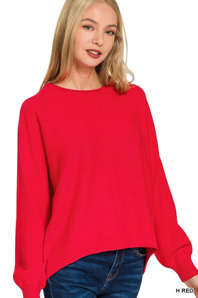 Zenana Viscose Front Seam Round - Neck Sweater - Your Second Look