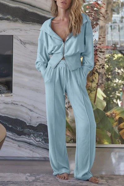 Zip - Up Hoodie and Pants Active Set - Your Second Look