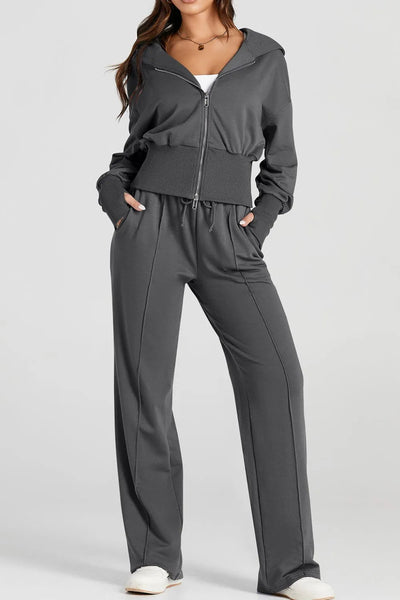 Zip - Up Hoodie and Pants Active Set - Your Second Look