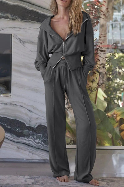 Zip - Up Hoodie and Pants Active Set - Your Second Look