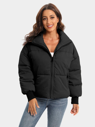 Zip Up Turtleneck Puffer Jacket - Your Second Look