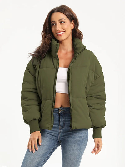 Zip Up Turtleneck Puffer Jacket - Your Second Look