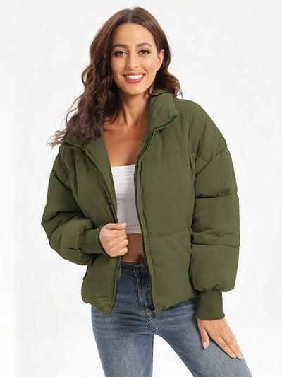 Zip Up Turtleneck Puffer Jacket - Your Second Look